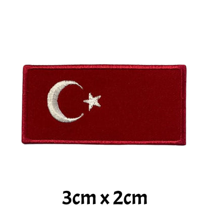 All Country Flag Patches (3 × 2 cm), Embroidered Iron-On/Sew On National Flags, Badge Traveler Gift Patch for Jacket, Backpack, Hat DIY Craft (K-S)
