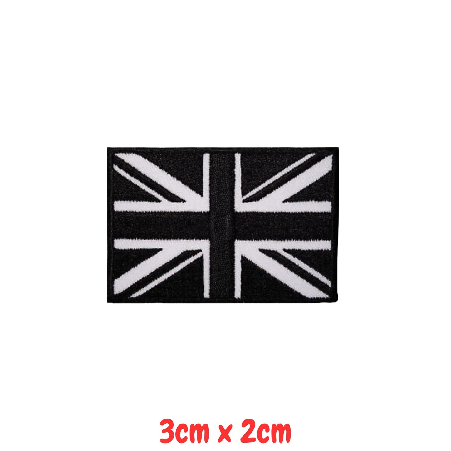 UK and England National Flag Embroidered Patches – Iron On/Sew On Badge in Different Shapes and Various Sizes for Jackets, Backpacks, Hats and DIY Crafts.