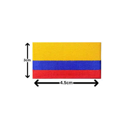 Colombia Flag Embroidered Patches, Iron-On/Sew-On Applique, Shield, Round, Heart and Rectangle Flag Badges for Jackets, Bags, Uniforms, Various Sizes