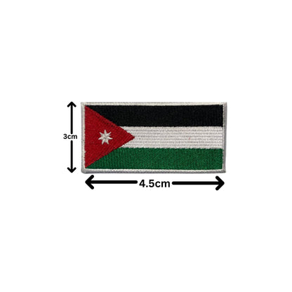 Jordan Flag Embroidered Patches, Iron-On/Sew-On Applique, Shield, Round, Heart and Rectangle Flag Badges for Jackets, Bags, Uniforms, Various Sizes