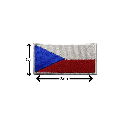 Czech Republic Flag Embroidered Patch Set, Iron-On or Sew-On Applique Badges, Rectangle Shield Round Heart Shapes, for Jackets, Backpacks, Hats, Uniforms and Various Sizes