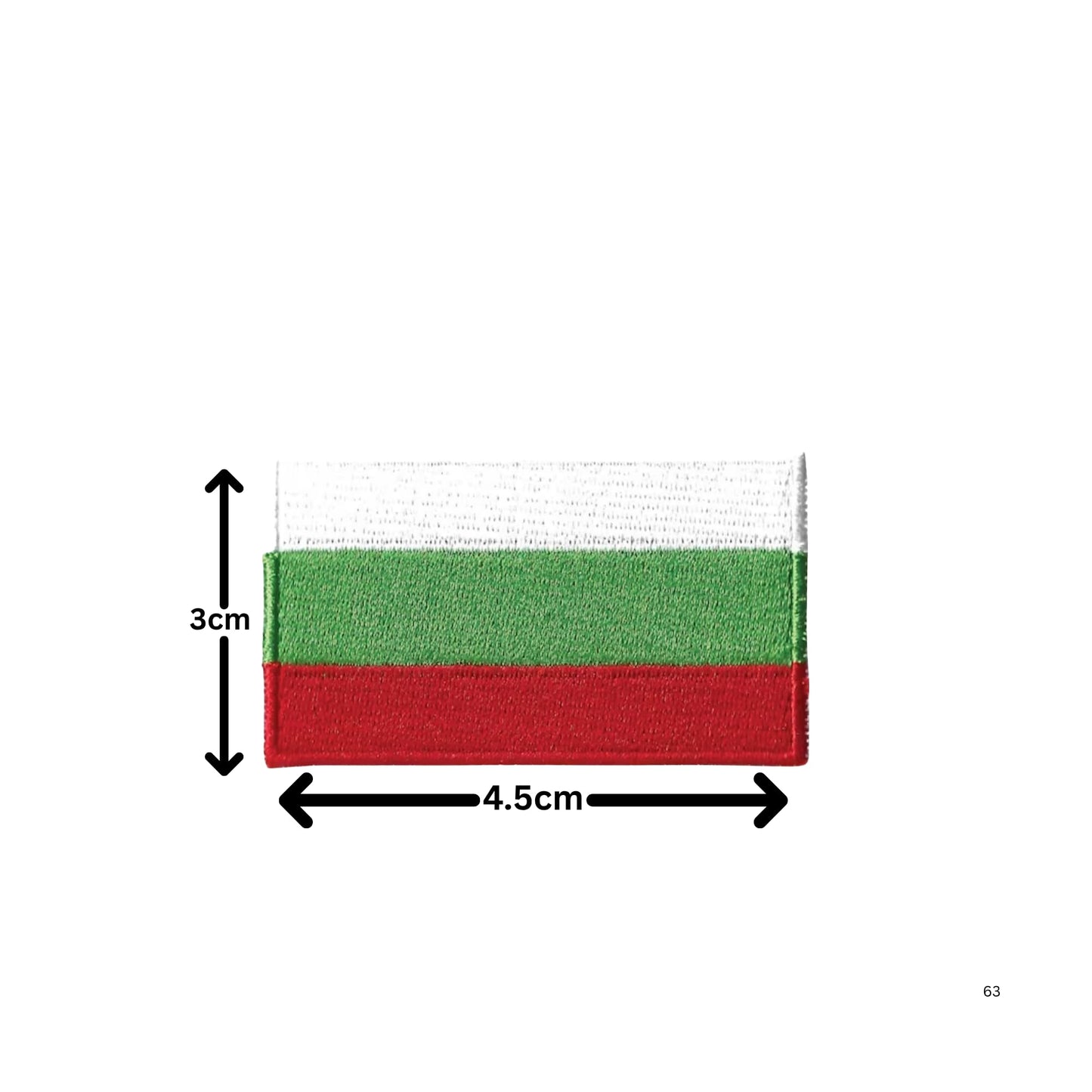Bulgaria Flag Embroidered Patch Set, Iron-On or Sew-On Applique Badges, Rectangle Shield Round Heart Shapes, National Flag Emblem for Jackets, Backpacks, Hats, Uniforms and Various Sizes