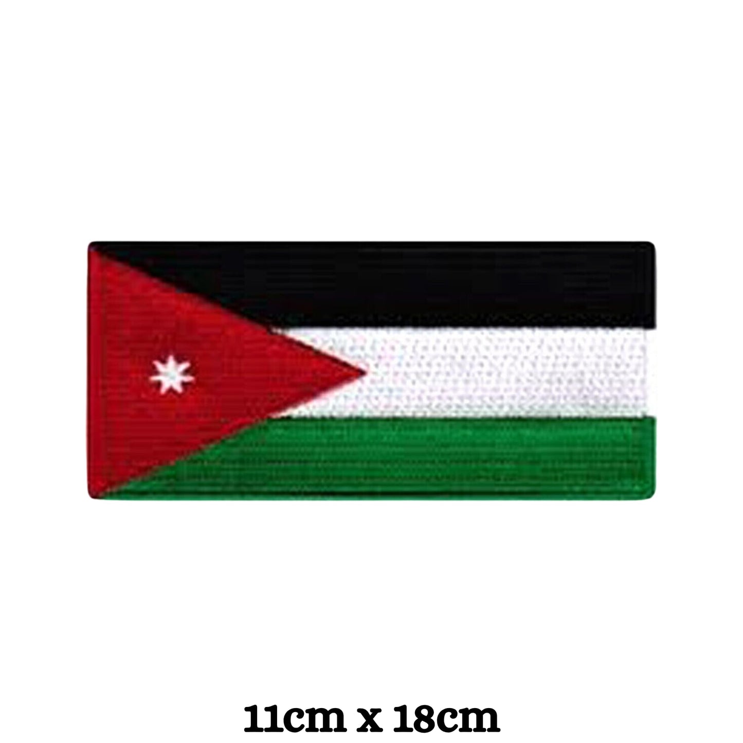 Jordan Flag Embroidered Patches, Iron-On/Sew-On Applique, Shield, Round, Heart and Rectangle Flag Badges for Jackets, Bags, Uniforms, Various Sizes