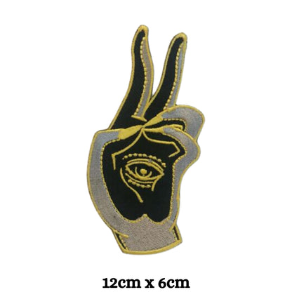 Lady Fingers with Eye Embroidery Iron-On Patches for Clothing Sew-On Applique for DIY Crafts Denim Jackets Jeans Backpacks