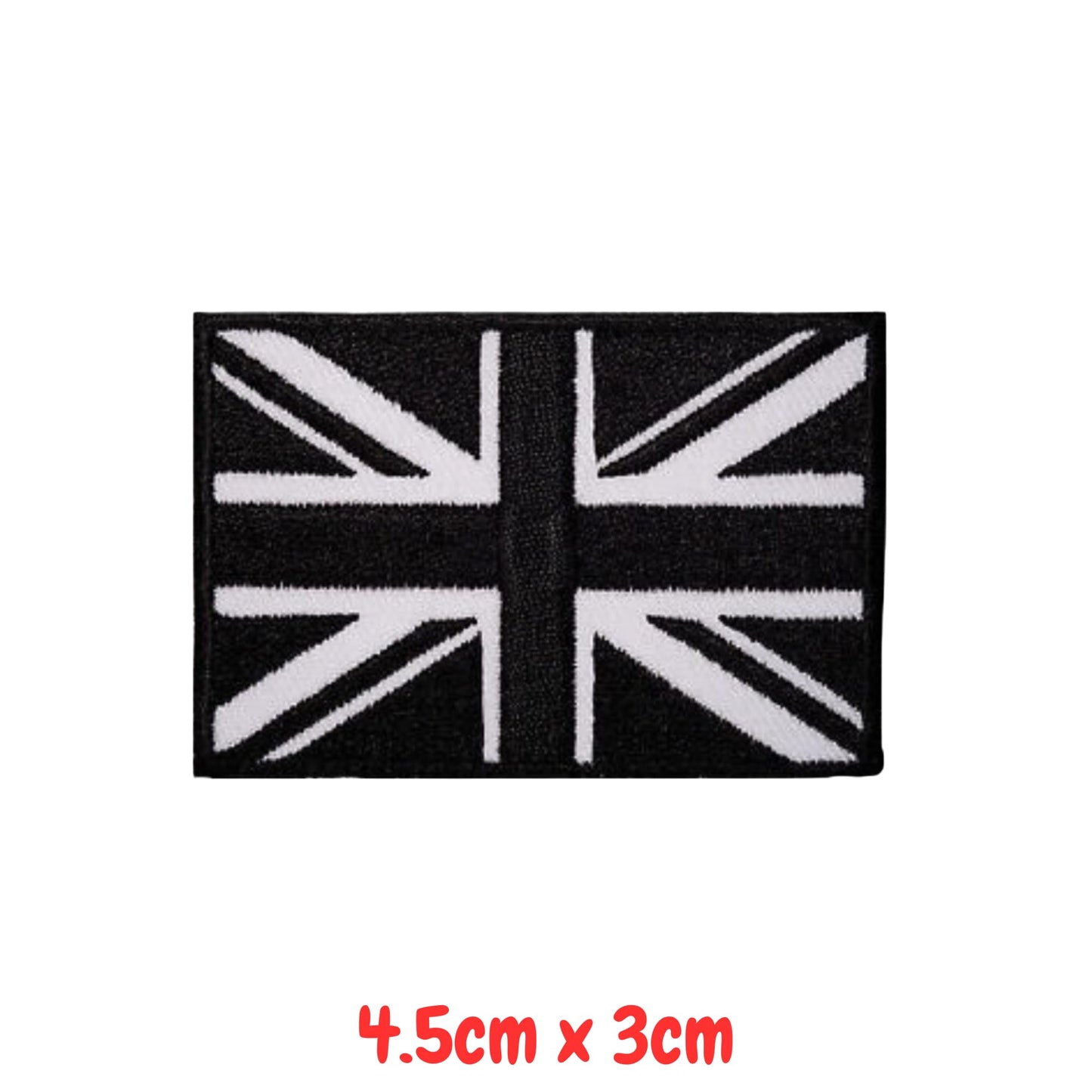 UK and England National Flag Embroidered Patches – Iron On/Sew On Badge in Different Shapes and Various Sizes for Jackets, Backpacks, Hats and DIY Crafts.