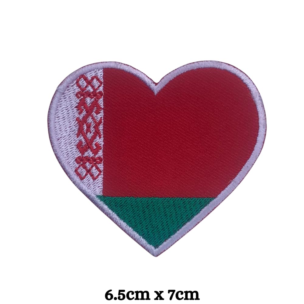 Belarus Flag Embroidered Patches, Iron-On/Sew-On Applique, Shield, Round, Heart and Rectangle Flag Badges for Jackets, Bags, Uniforms, Various Sizes