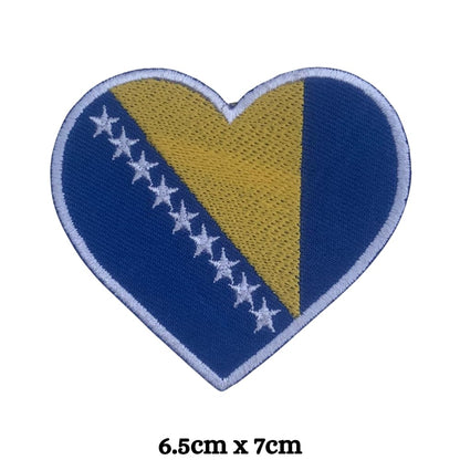 BeBuz Bosnia Flag Embroidered Patch – Iron On or Sew On Bosnian Badge – Choose Your Shape & Size – Rectangle, Shield, Round, Heart – Bosnia and Herzegovina Patch for Jacket, Backpack, Hat, Clothing