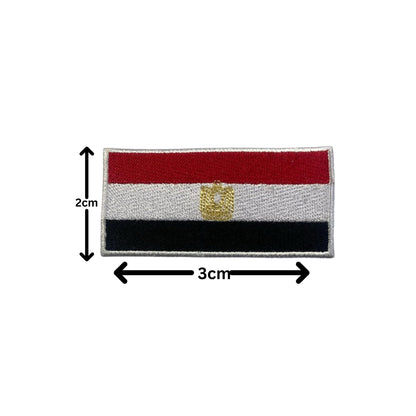 Egypt Flag Embroidered Patches, Iron-On/Sew-On Applique, Shield, Round, Heart and Rectangle Flag Badges for Jackets, Bags, Uniforms, Various Sizes