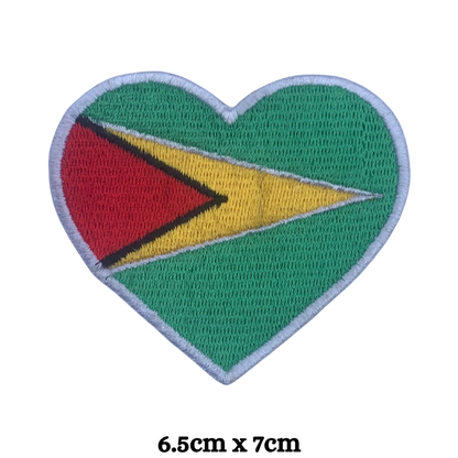 Country Heart Flag Patch – Embroidered Iron On / Sew On Heart Shaped National Flag Badge | All Countries Available | Jackets, Bags, Hats – Gift for Heritage, Travel & Flag Lovers (A-J)