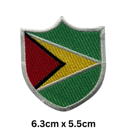 Shield Flag Patch – Embroidered Iron On / Sew On Shield Shaped National Flag Badge | All Countries Available | Heraldic Crest Patch for Jacket, Backpack, Biker Vest, Uniform – Choose Your Country (A-J)