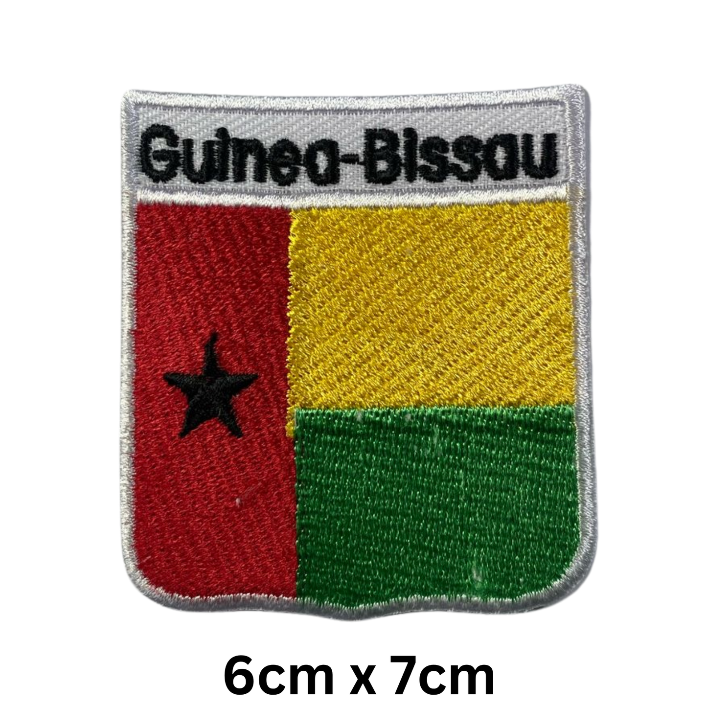 Shield Flag with Name Patch – Embroidered Iron On / Sew On Shield Shaped National Flag Badge with Country Name | All Countries | Badge for Jacket, Biker Vest, Backpack, Uniform (A-J)