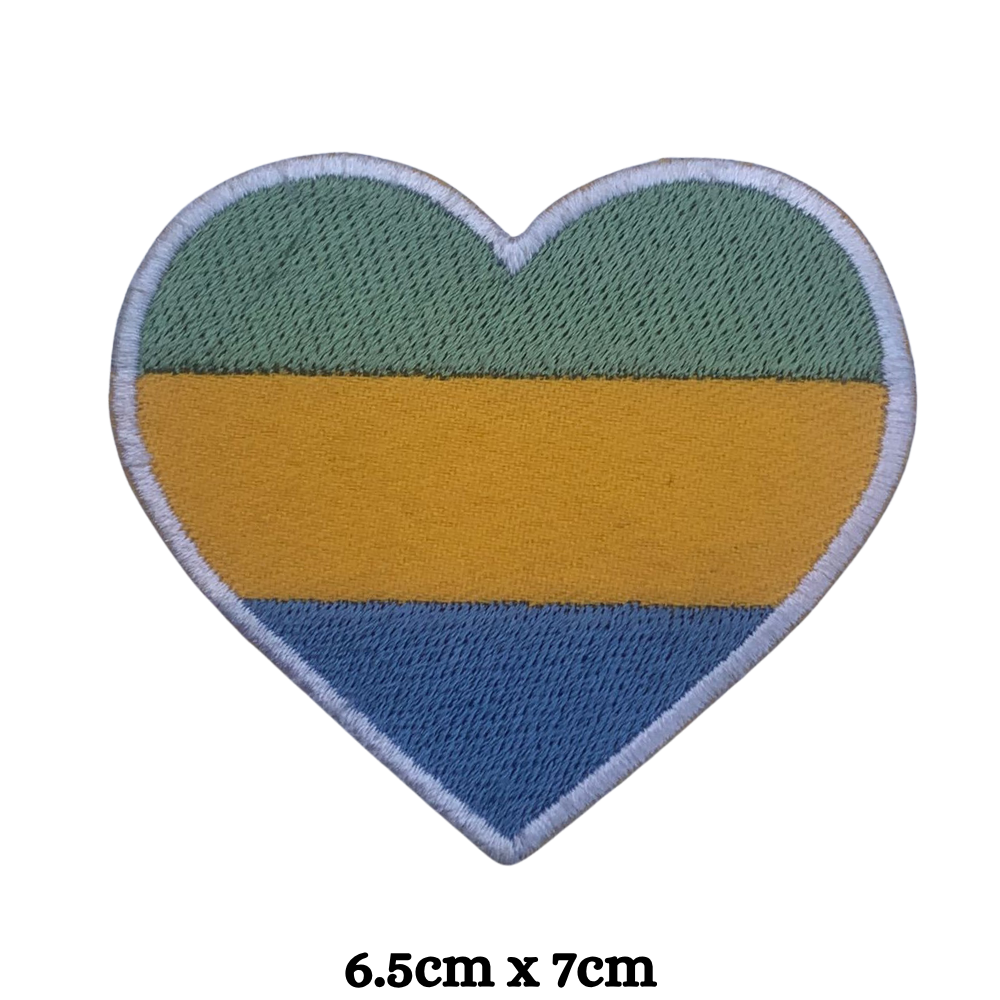 Country Heart Flag Patch – Embroidered Iron On / Sew On Heart Shaped National Flag Badge | All Countries Available | Jackets, Bags, Hats – Gift for Heritage, Travel & Flag Lovers (A-J)