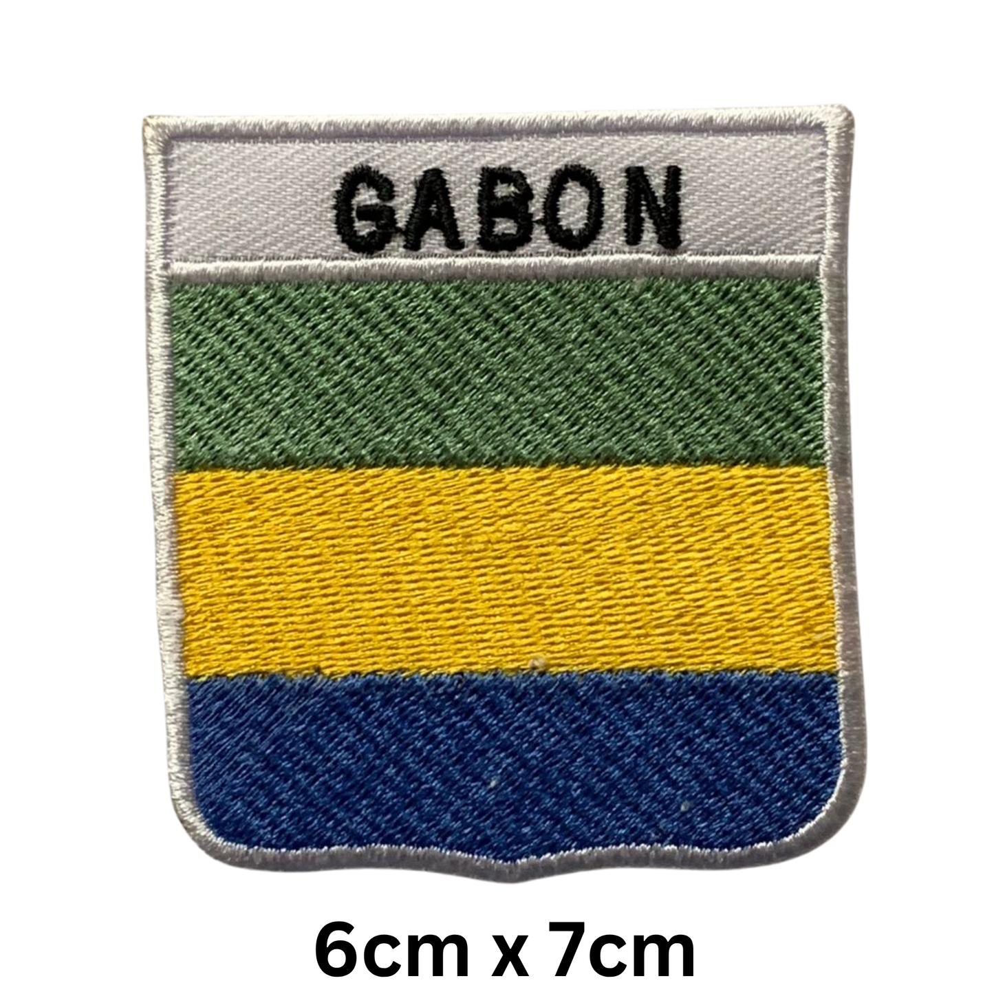 Shield Flag with Name Patch – Embroidered Iron On / Sew On Shield Shaped National Flag Badge with Country Name | All Countries | Badge for Jacket, Biker Vest, Backpack, Uniform (A-J)