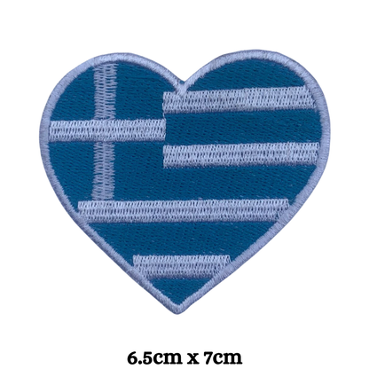 Country Heart Flag Patch – Embroidered Iron On / Sew On Heart Shaped National Flag Badge | All Countries Available | Jackets, Bags, Hats – Gift for Heritage, Travel & Flag Lovers (A-J)