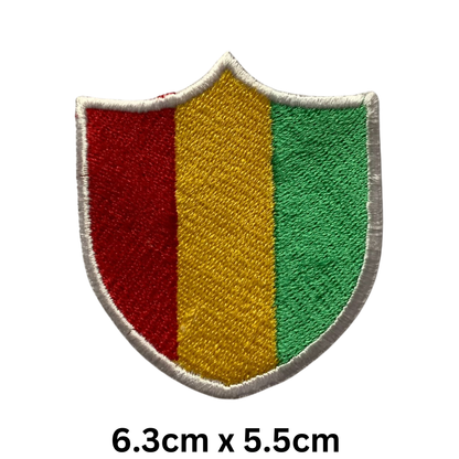 Shield Flag Patch – Embroidered Iron On / Sew On Shield Shaped National Flag Badge | All Countries Available | Heraldic Crest Patch for Jacket, Backpack, Biker Vest, Uniform – Choose Your Country (A-J)
