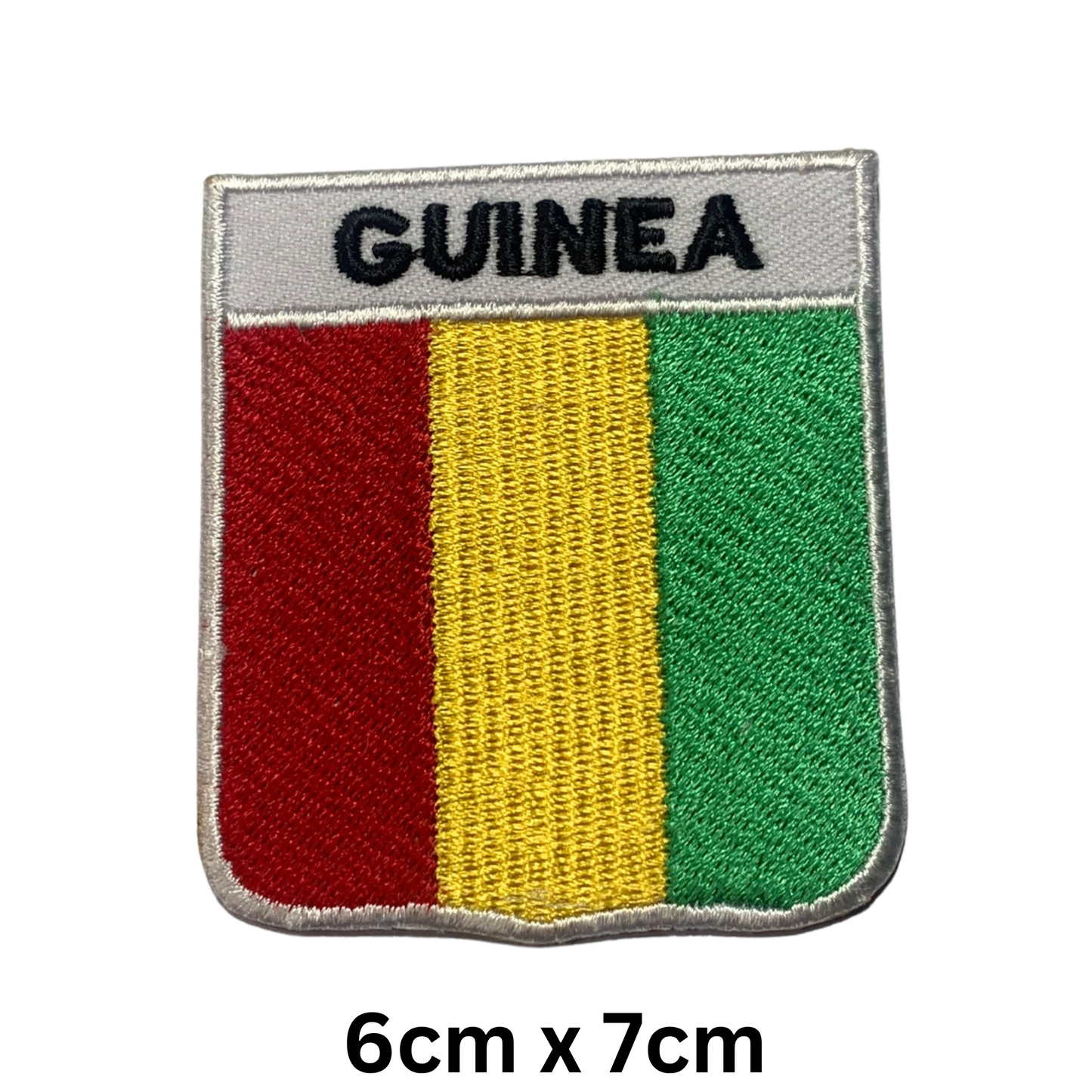 Shield Flag with Name Patch – Embroidered Iron On / Sew On Shield Shaped National Flag Badge with Country Name | All Countries | Badge for Jacket, Biker Vest, Backpack, Uniform (A-J)
