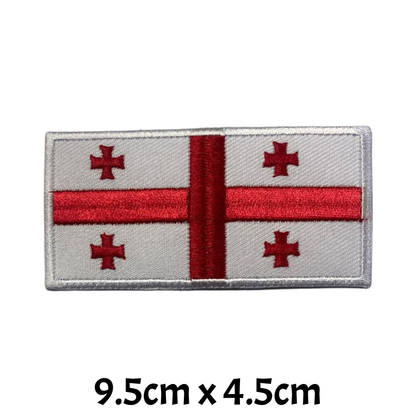 All Country Flag Patches (9.5 × 4.5 cm), Embroidered Iron-On/Sew-On National Flag Badges for Jacket, Backpack, Hat, Bags and DIY Craft (A-J)