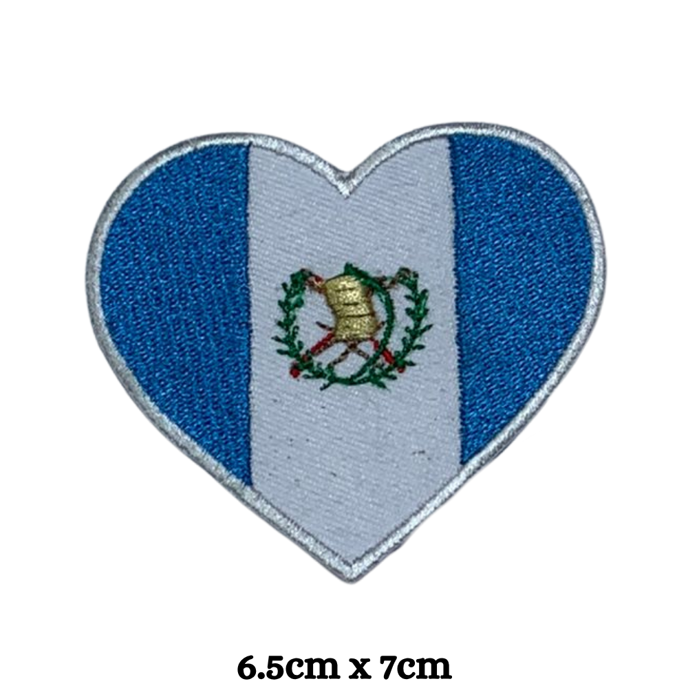 Country Heart Flag Patch – Embroidered Iron On / Sew On Heart Shaped National Flag Badge | All Countries Available | Jackets, Bags, Hats – Gift for Heritage, Travel & Flag Lovers (A-J)
