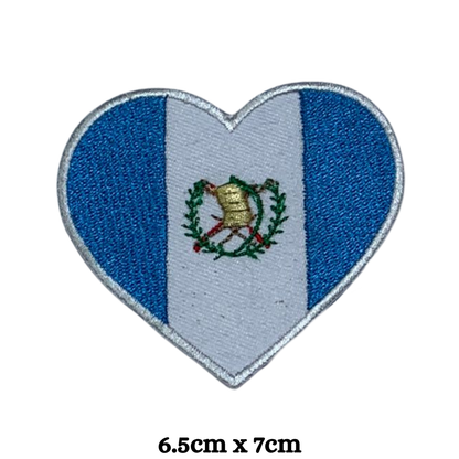 Country Heart Flag Patch – Embroidered Iron On / Sew On Heart Shaped National Flag Badge | All Countries Available | Jackets, Bags, Hats – Gift for Heritage, Travel & Flag Lovers (A-J)