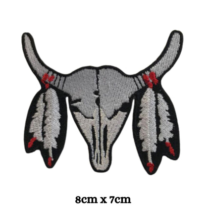 Bull Face Embroidery Iron-On Patches for Clothing Sew-On Applique for DIY Crafts Denim Jackets Jeans Backpacks