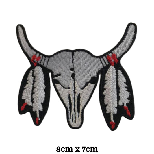 Bull Face Embroidery Iron-On Patches for Clothing Sew-On Applique for DIY Crafts Denim Jackets Jeans Backpacks