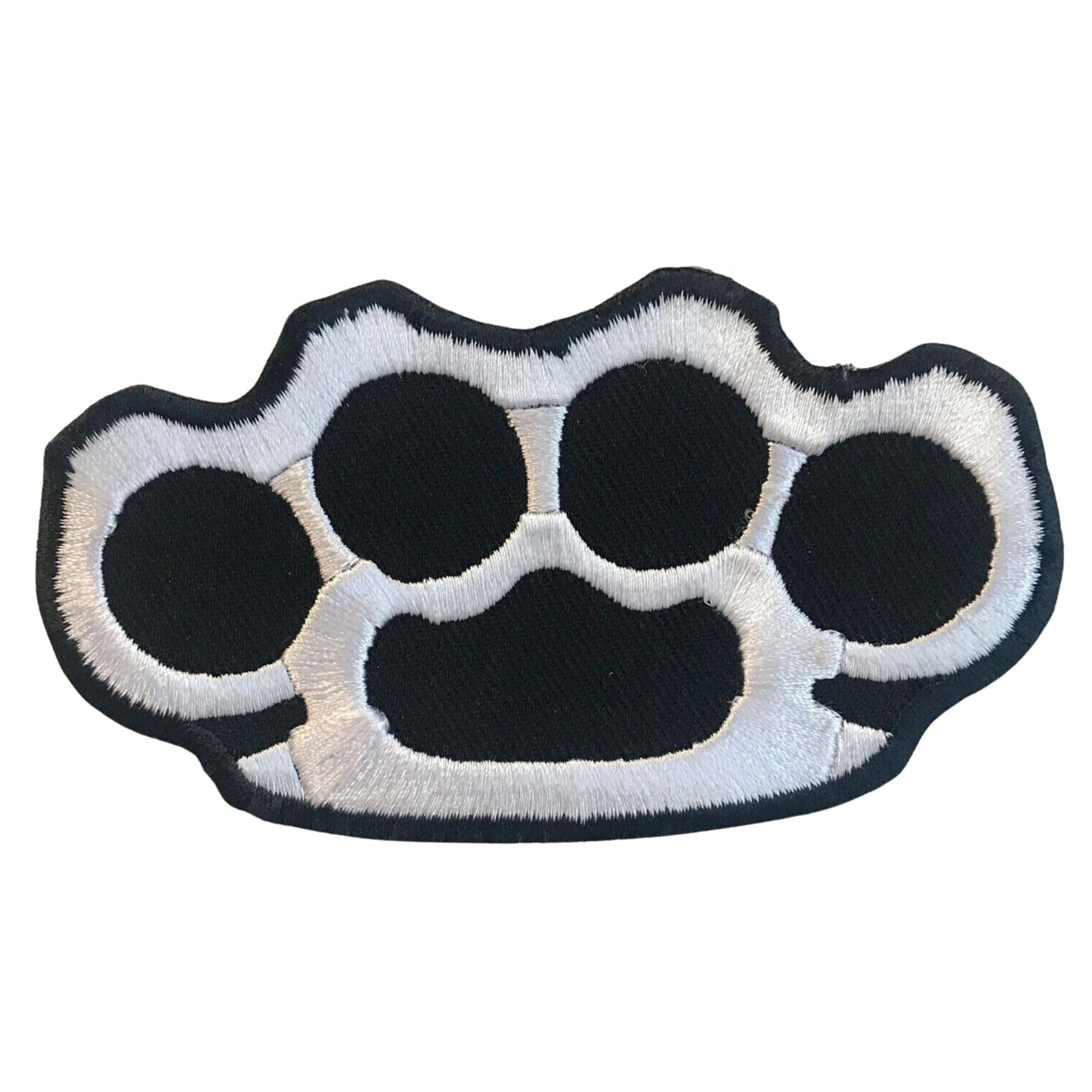 Knuckle Punch Finger Death Embroidery Iron-On Patches for Clothing Sew-On Applique for DIY Crafts Denim Jackets Jeans Backpacks