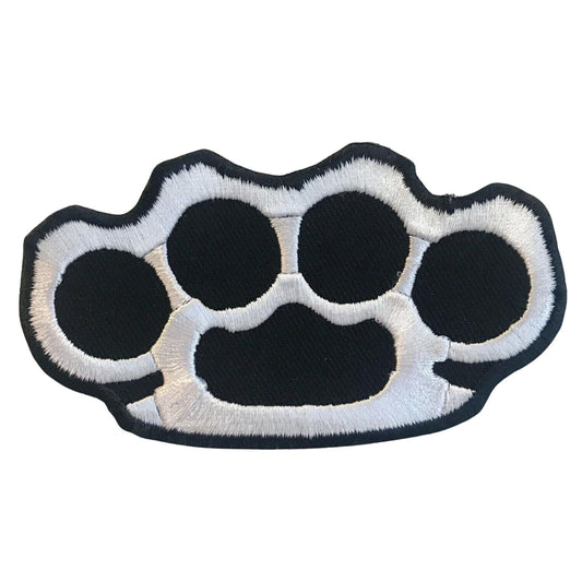 Knuckle Punch Finger Death Embroidery Iron-On Patches for Clothing Sew-On Applique for DIY Crafts Denim Jackets Jeans Backpacks