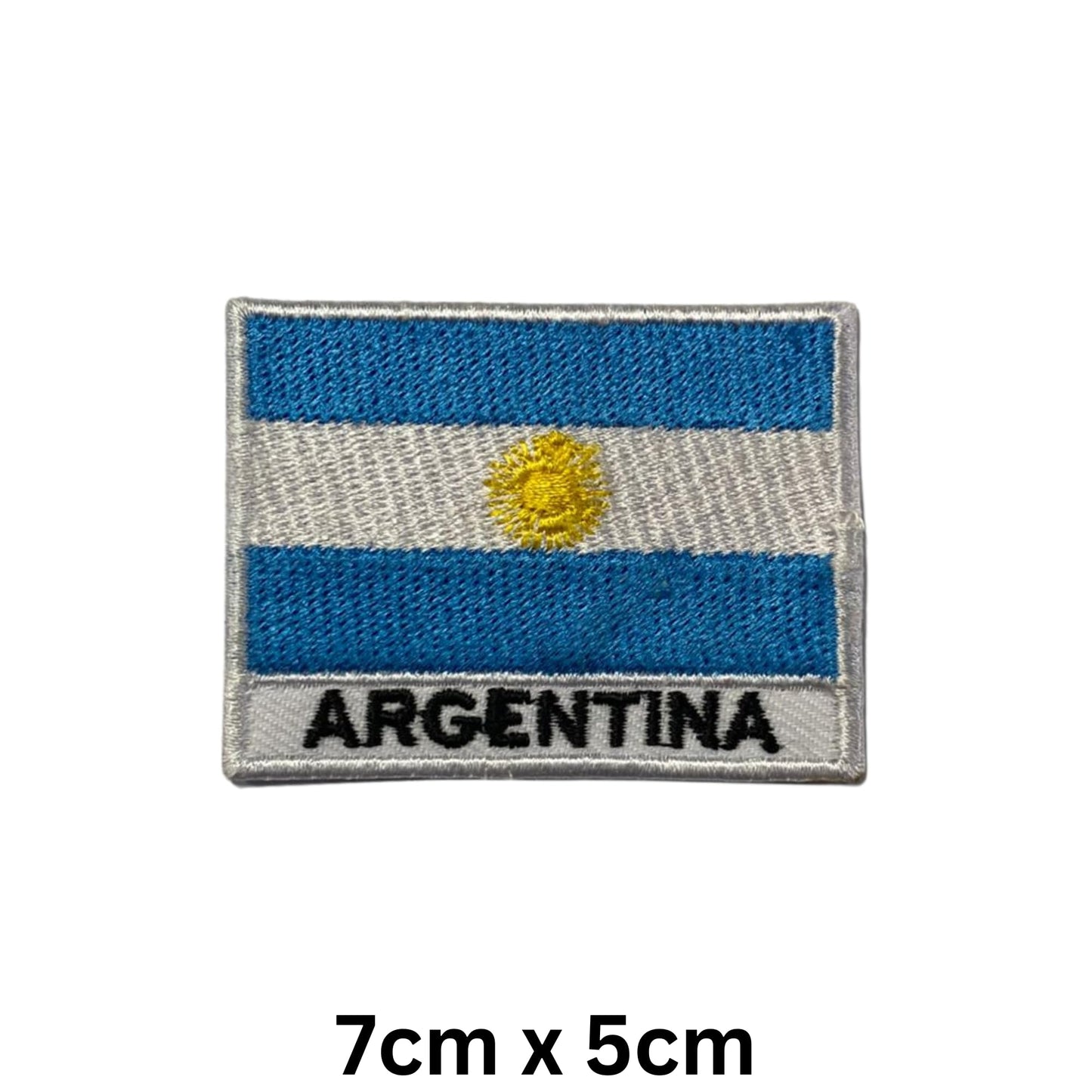 National Country Flag Iron On Patch, Set of 3, Embroidered Fabric Applique, 7cm x 5cm, Rectangular, United Kingdom Theme, for Jackets, Bags, Hats and Crafts (A-J)