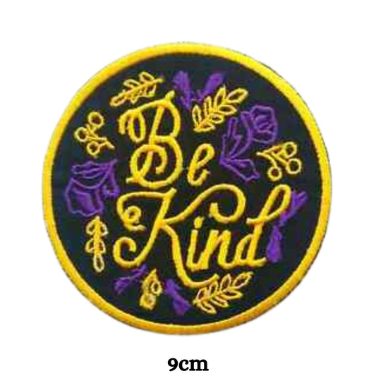 Be Kind Embroidery Iron-On Patches for Clothing Sew-On Applique for DIY Crafts Denim Jackets Jeans Backpacks