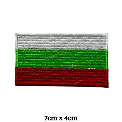Bulgaria Flag Embroidered Patch Set, Iron-On or Sew-On Applique Badges, Rectangle Shield Round Heart Shapes, National Flag Emblem for Jackets, Backpacks, Hats, Uniforms and Various Sizes