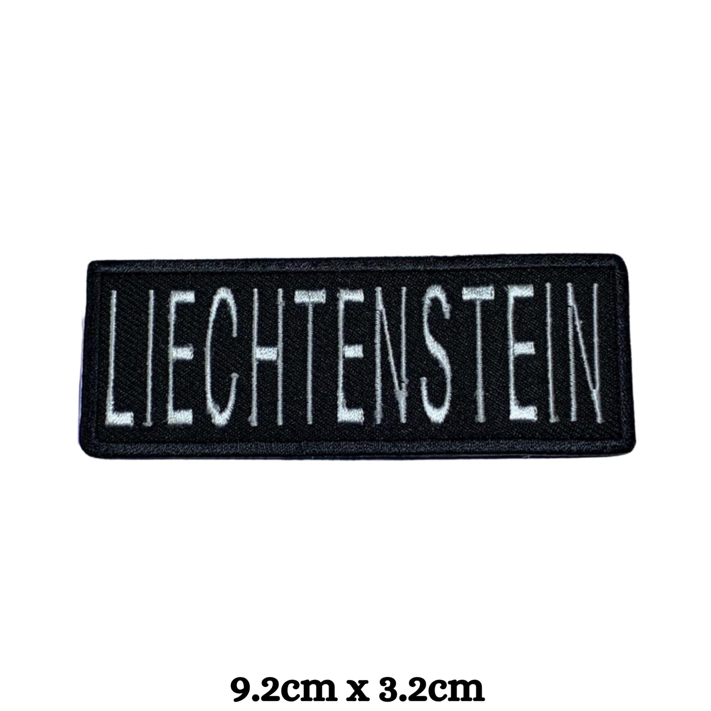 Liechtenstein Flag Embroidered Patch Set, Iron-On or Sew-On Applique Badges, Rectangle Shield Round Heart Shapes, for Jackets, Backpacks, Hats, Uniforms and Various Sizes