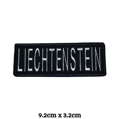Liechtenstein Flag Embroidered Patch Set, Iron-On or Sew-On Applique Badges, Rectangle Shield Round Heart Shapes, for Jackets, Backpacks, Hats, Uniforms and Various Sizes