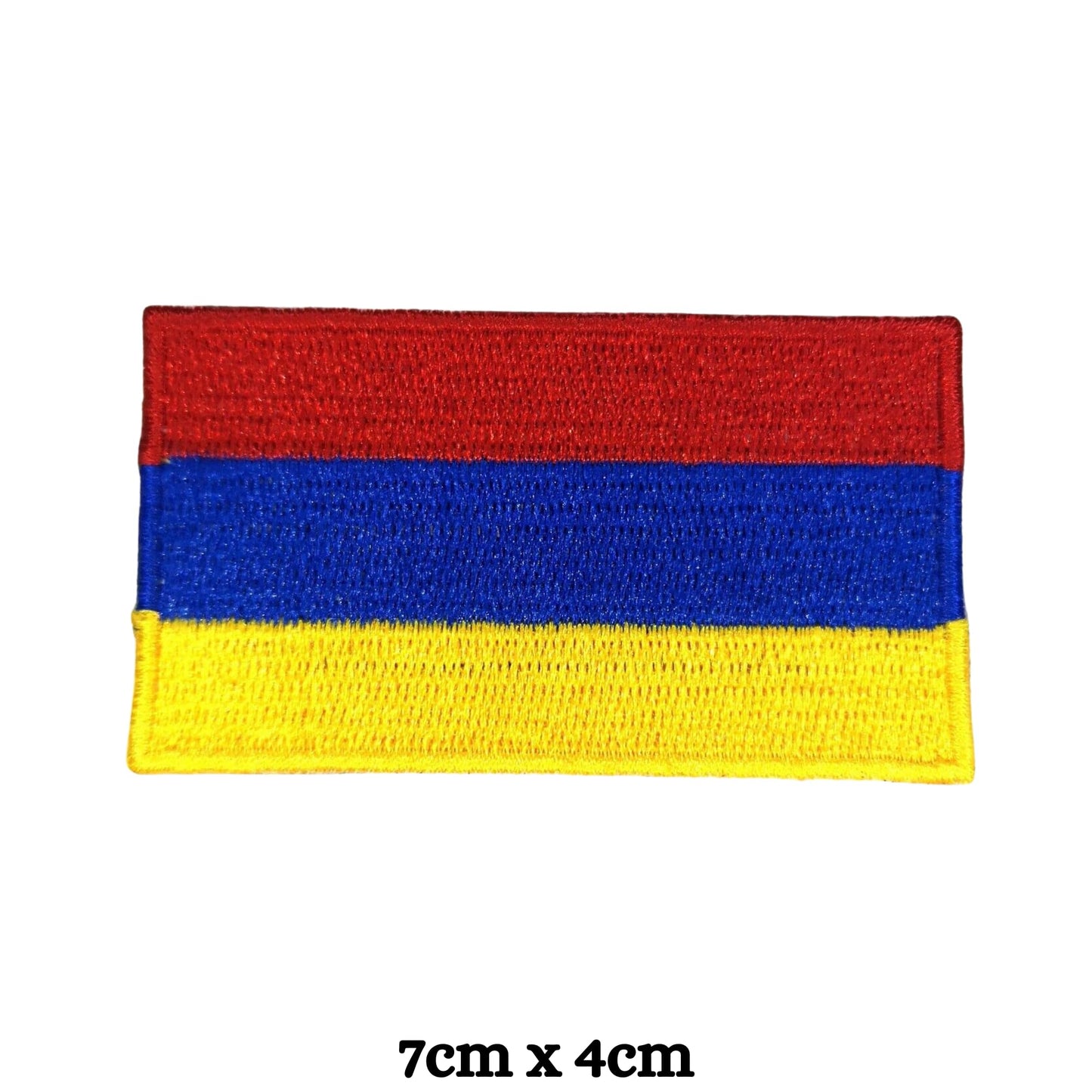 Armenia Flag Embroidered Patches, Iron-On/Sew-On Applique, Shield, Round, Heart and Rectangle Flag Badges for Jackets, Bags, Uniforms, Various Sizes