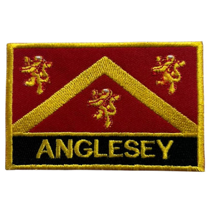 UK County Flag Patch 9.5cm x 6cm Embroidered Iron On/Sew On Badge Durable Fabric Applique for Jackets, Backpacks, Hats, and Clothing