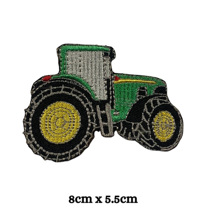 Green Tractor Farming Embroidery Iron-On Patches for Clothing Sew-On Applique for DIY Crafts Denim Jackets Jeans Backpacks