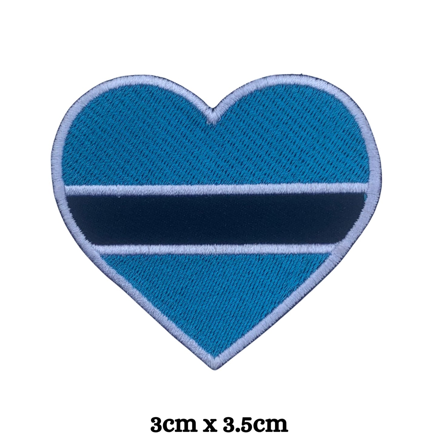 Botswana Flag Embroidered Patch Set, Iron-On or Sew-On Applique Badges, Rectangle Shield Round Heart Shapes, National Flag Emblem for Jackets, Backpacks, Hats, Uniforms and Various Sizes