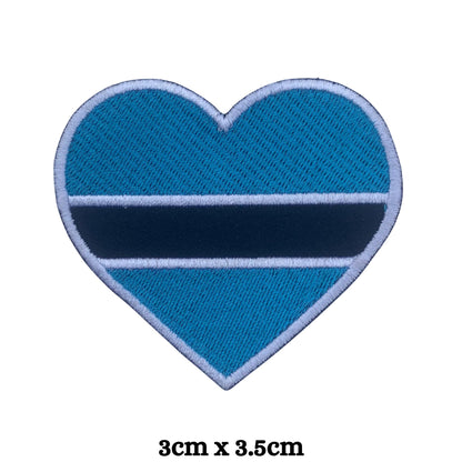Botswana Flag Embroidered Patch Set, Iron-On or Sew-On Applique Badges, Rectangle Shield Round Heart Shapes, National Flag Emblem for Jackets, Backpacks, Hats, Uniforms and Various Sizes
