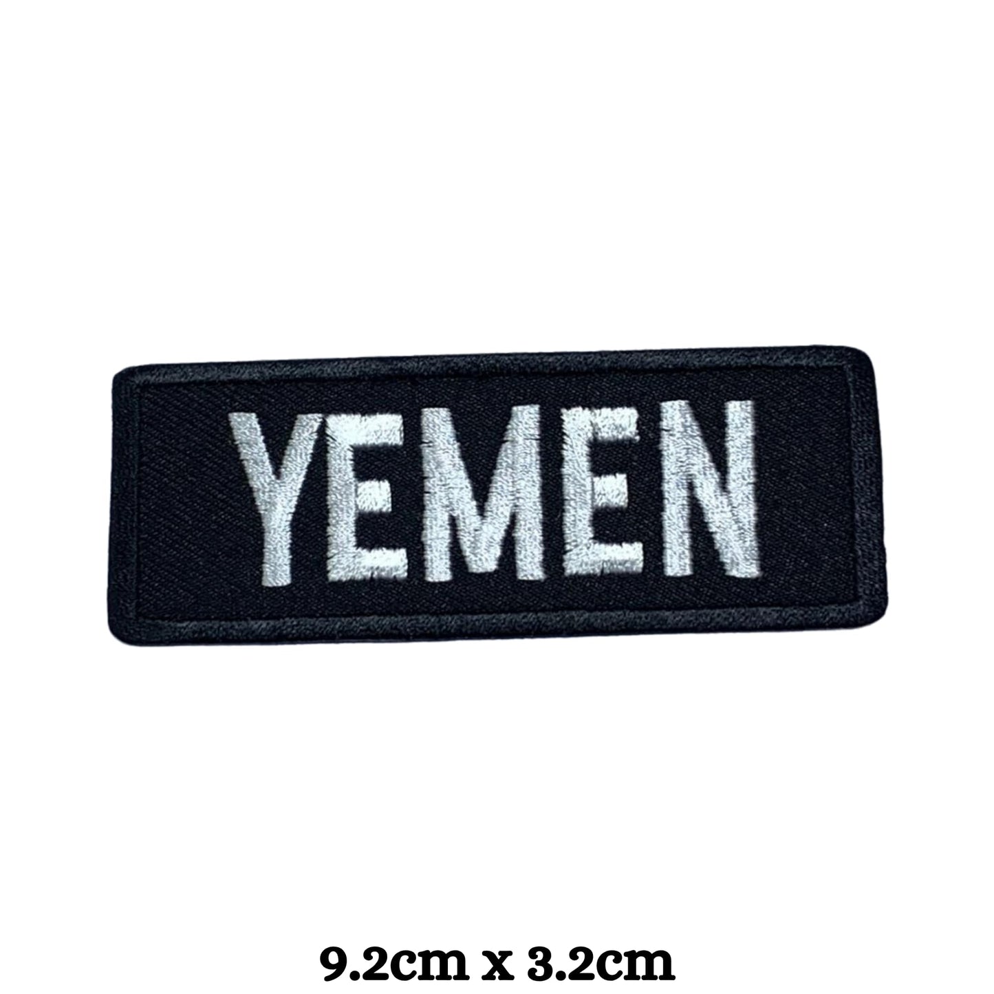 Yemen Flag Embroidered Patch Set, Iron-On or Sew-On Applique Badges, Rectangle Shield Round Heart Shapes, for Jackets, Backpacks, Hats, Uniforms and Various Sizes