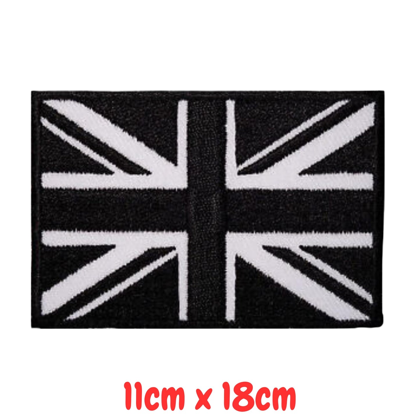 UK and England National Flag Embroidered Patches – Iron On/Sew On Badge in Different Shapes and Various Sizes for Jackets, Backpacks, Hats and DIY Crafts.