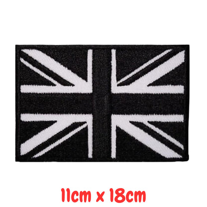 UK and England National Flag Embroidered Patches – Iron On/Sew On Badge in Different Shapes and Various Sizes for Jackets, Backpacks, Hats and DIY Crafts.