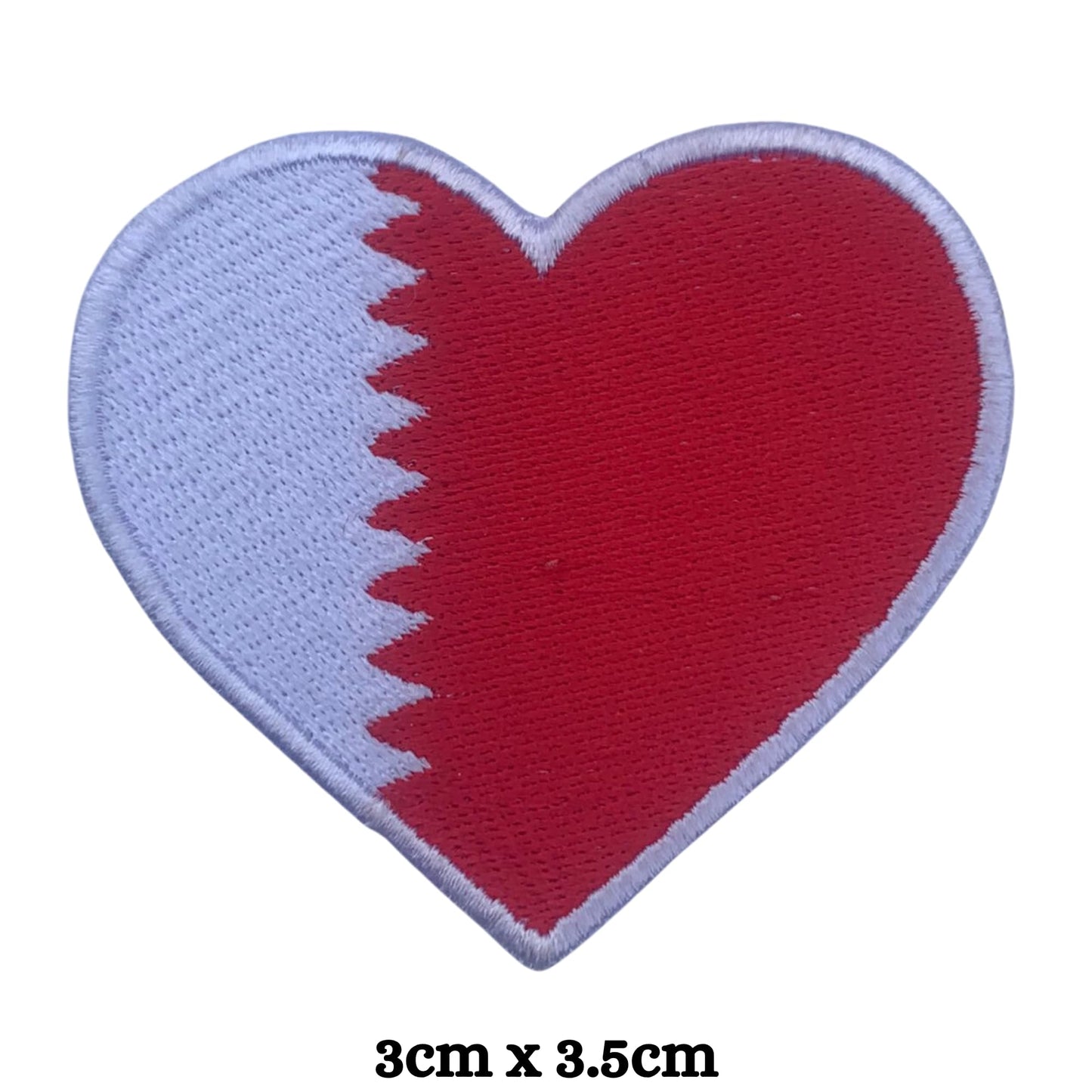 Qatar Flag Embroidered Patches, Iron-On/Sew-On Applique, Shield, Round, Heart and Rectangle Flag Badges for Jackets, Bags, Uniforms, Various Sizes