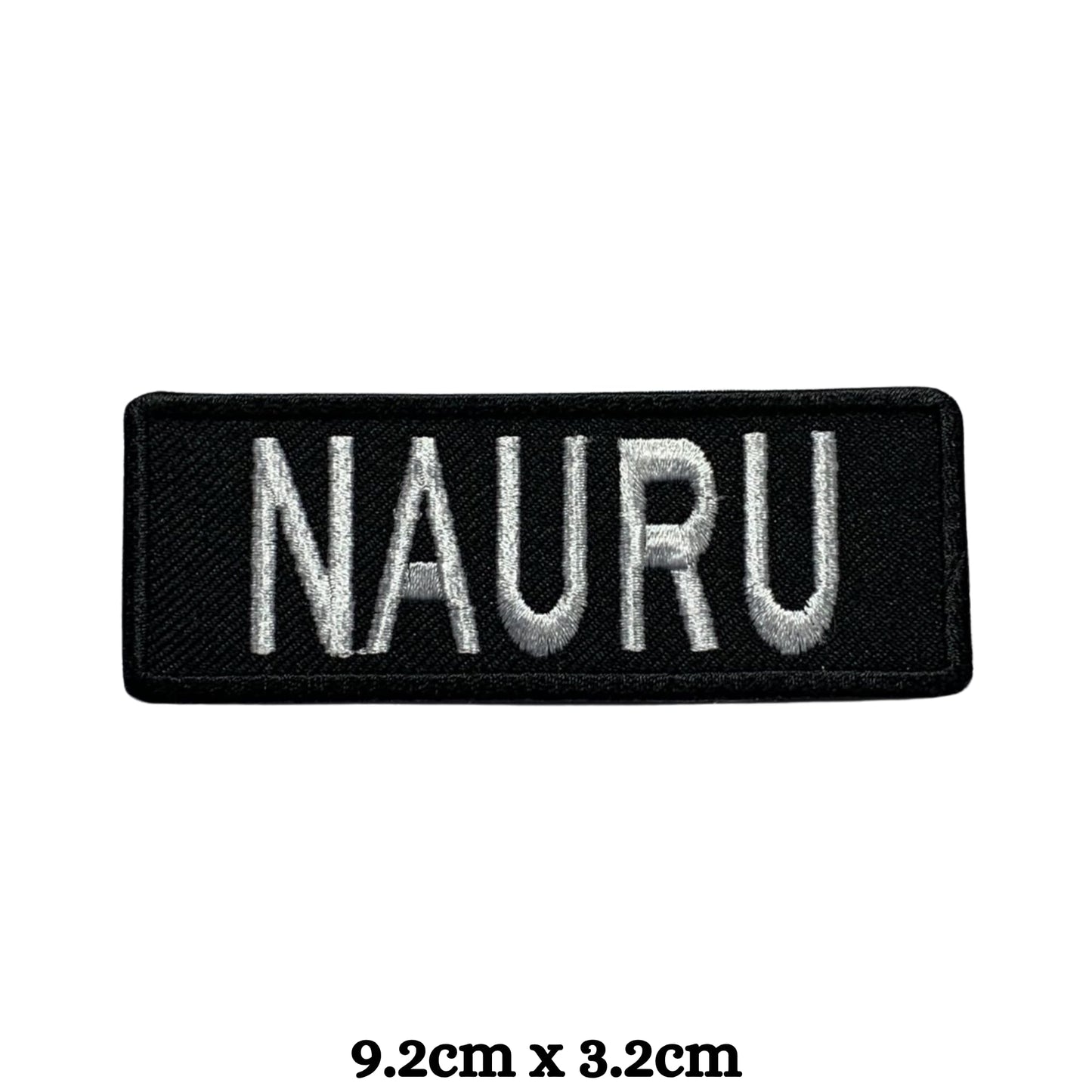 Nauru Flag Embroidered Patch Set, Iron-On or Sew-On Applique Badges, Rectangle Shield Round Heart Shapes, for Jackets, Backpacks, Hats, Uniforms and Various Sizes