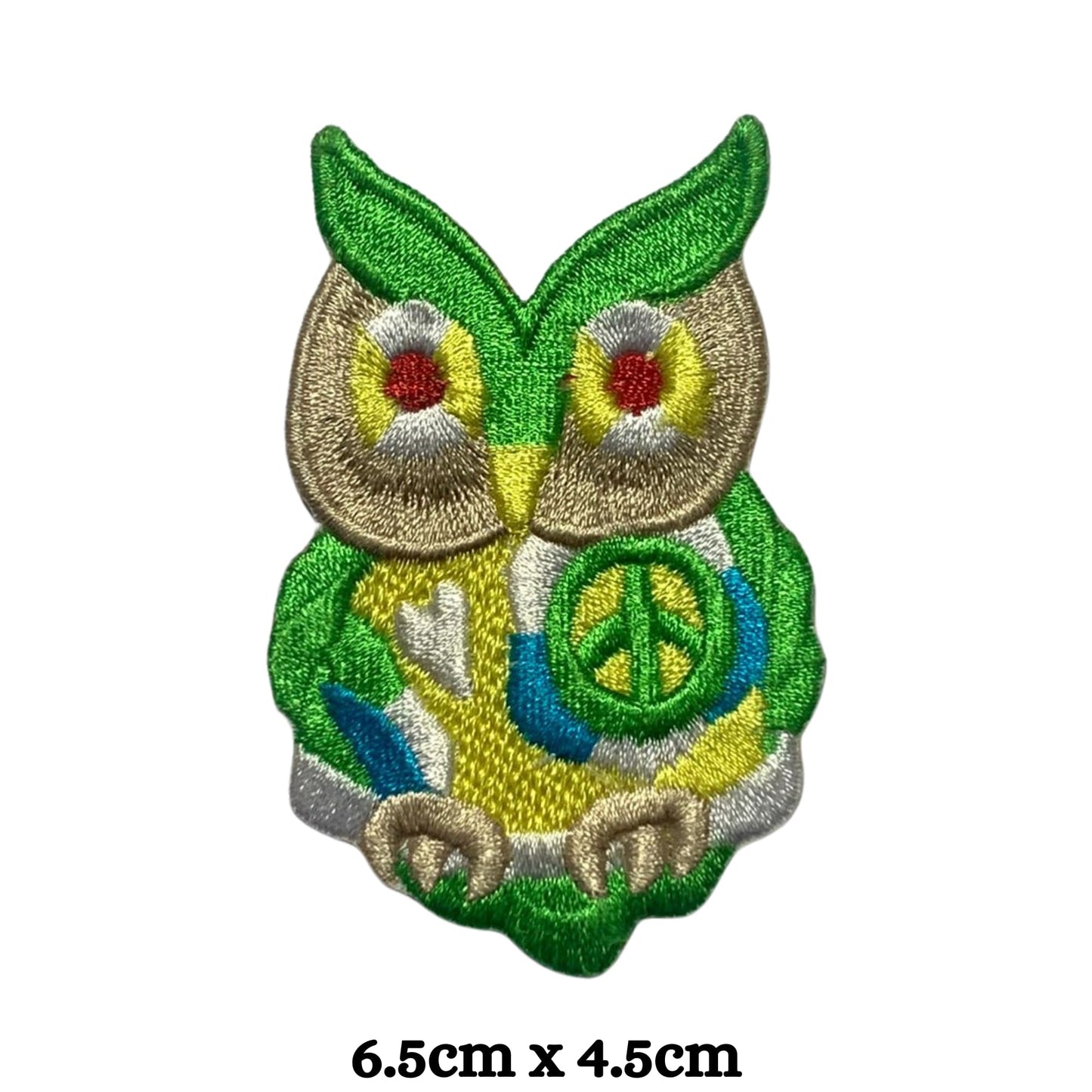 Green Owl Embroidery Iron-On Patches for Clothing Sew-On Applique for DIY Crafts Denim Jackets Jeans Backpacks