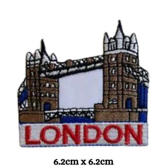London Tower Bridge Embroidery Iron-On Patches for Clothing Sew-On Applique for DIY Crafts Denim Jackets Jeans Backpacks