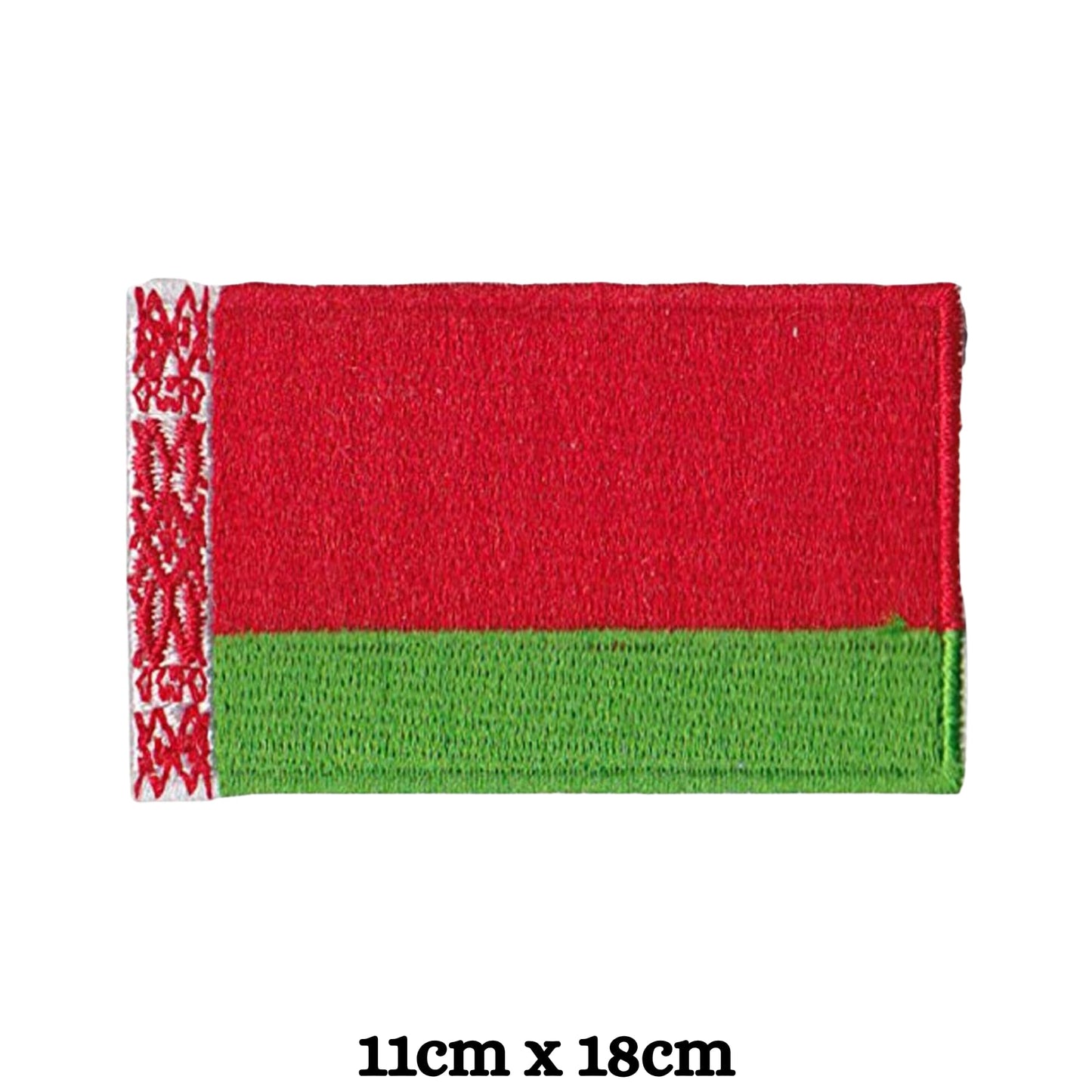 Belarus Flag Embroidered Patches, Iron-On/Sew-On Applique, Shield, Round, Heart and Rectangle Flag Badges for Jackets, Bags, Uniforms, Various Sizes