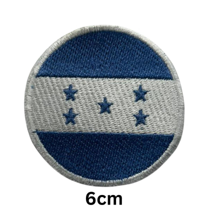 Honduras Flag Embroidered Patch Set, Iron-On or Sew-On Applique Badges, Rectangle Shield Round Heart Shapes, for Jackets, Backpacks, Hats, Uniforms and Various Sizes