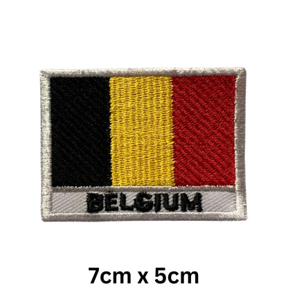 National Country Flag Iron On Patch, Set of 3, Embroidered Fabric Applique, 7cm x 5cm, Rectangular, United Kingdom Theme, for Jackets, Bags, Hats and Crafts (A-J)