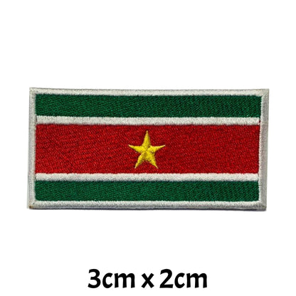 All Country Flag Patches (3 × 2 cm), Embroidered Iron-On/Sew On National Flags, Badge Traveler Gift Patch for Jacket, Backpack, Hat DIY Craft (K-S)