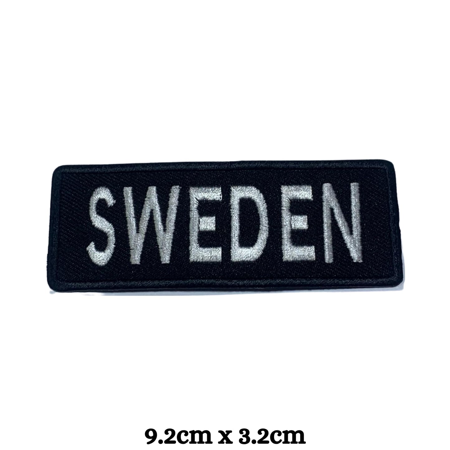 BeBuz Sweden Flag Embroidered Patches, Iron-On/Sew-On Applique, Shield, Round, Heart and Rectangle Flag Badges for Jackets, Bags, Uniforms, Various Sizes