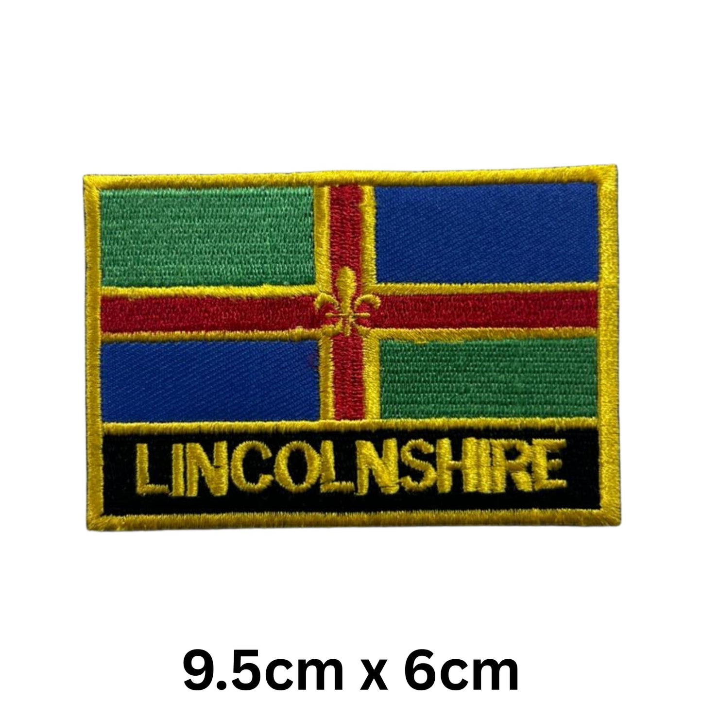 UK County Flag Patch 9.5cm x 6cm Embroidered Iron On/Sew On Badge Durable Fabric Applique for Jackets, Backpacks, Hats, and Clothing